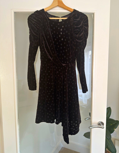 Topshop black polka dot velvet - polka,