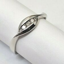New 9 Carat White Gold 0.10 Carat Diamond Ring Size O