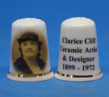 Birchcroft China Thimble --  Clarice Cliff Ceramic Artist - with Dome Box