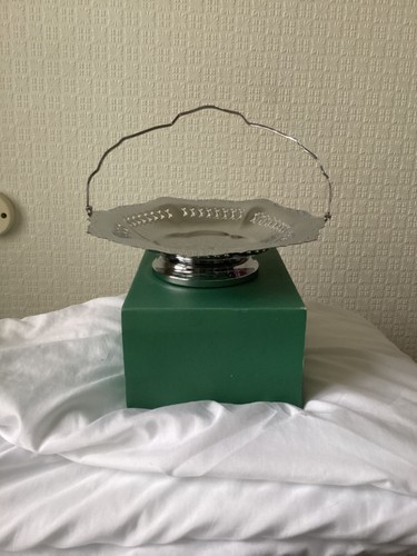 Vintage chrome cake stand with - vintage,