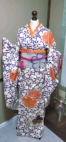 Vintage japanese kimono ivory - vintage,