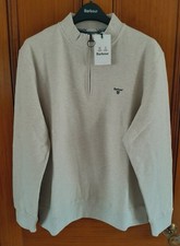Barbour Rigg Half Zip Sweatshirt - Stretch Cotton - Ecru - Size XXL - RRP £99.95