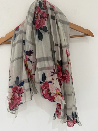 Joules floral check scarf - check,