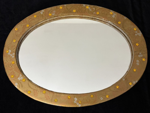 Refashioned oval mirror hand - oval,