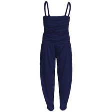 Kids Girls Jumpsuit Plain Navy