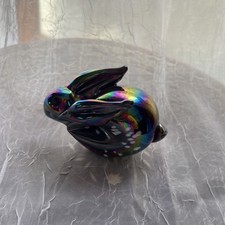 Albert E. Price (?)  Glass Iridescent Bunny Rabbit Figurine/Paperweight