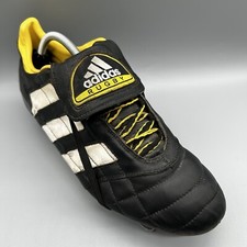 2004 Adidas Leather Rugby Boots 383133 Black Yellow Mens Uk 10 Vintage