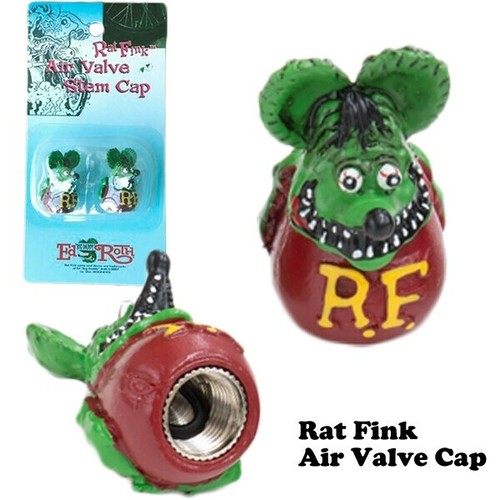 Rat fink green air valve - valve, cap