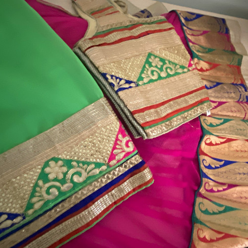 Pink green chaniya choli - pink,