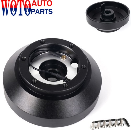 Black steering wheel short - wheel, hub