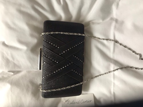 Clutch bag black glitter box - black,
