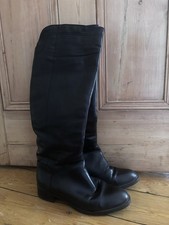 Mascotte Black Knee High Boots Size 38 UK 5 Fur Lined Zip Up