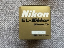 Nikon El-Nikkor 50mm f4 Enlarging Lens for 35mm Negs.  Metal Body,  VGC