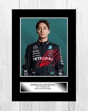 George Russell 1 Mercedes F1 A4 reproduction signature poster choice of frame