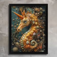 Seahorse Wall Art Gold