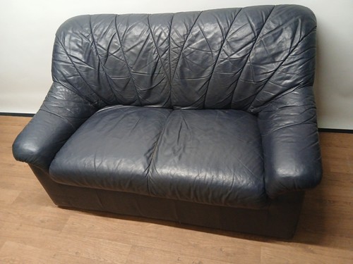 Small seater blue leather - small,