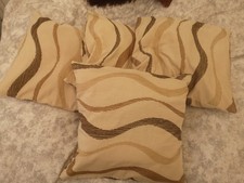 4 Cushions Cream Beige & Brown