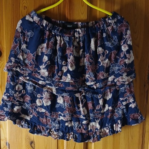 Next blue floral tiered ruffle - floral,