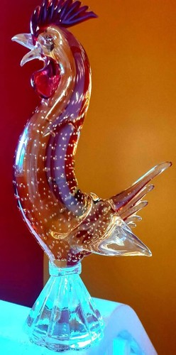 Vintage murano glass rooster - murano,