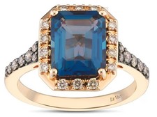 Le Vian 14ct Rose Gold 0.37ct Diamond + Topaz Ring ☆☆ EXCELLENT CONDITION ☆☆