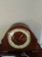 VINTAGE BRITISH MADE SMITHS ART DECOR STRIKING 8 DAY MANTLE CLOCK WORKING  V G C