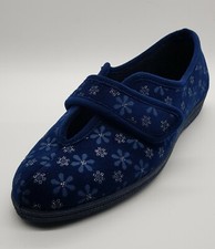 Size 3 Womens Sleepers Ivy LS94 Wide Ladies Slippers Rubber Sole Touch Fastening