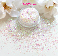 Nail Art *Sparkles* White Pink Shine Shimmer Iridescent Glitter Fine Mix 5ml Pot