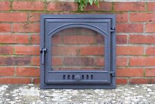 49.5 cm x 49.5cm cast iron fire door clay bread oven pizza -  square with glass