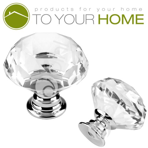 Dihl large crystal door knobs - crystal,