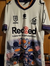 Melbourne Storm 2023 large adult Indigena rugby league shirt.