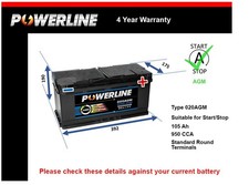 AGM Battery fits BMW X3 F25