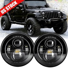 Pair 7" Round LED Headlights