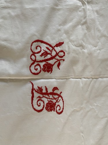 Large vintage white linen - vintage,