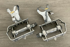 CAMPAGNOLO GRAN SPORT PLATFORM PEDALS 9/16 SILVER 386 GRAMS AVOCET CLIPS