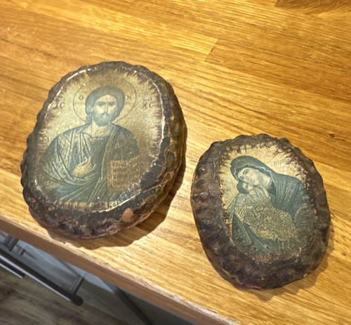 Christian wooden icon plaque - wooden,