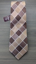 T.M.Lewin Brown Geometric Silk