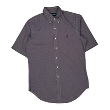 Ralph Lauren Checked Short Sleeve Shirt - Medium Purple Cotton