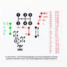 Unimog 421-403-406-421 STICKER wiring diagram ballast transmission rotary lever Gesc