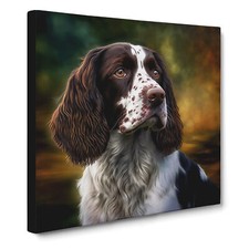 English Springer Spaniel Digital Art Canvas Wall Art Print Framed Picture Lounge