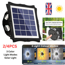 LED Solar Fence Lights Outdoor Garden Deck Patio Decking Gate Yard Wall Decor UK