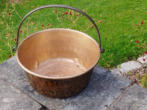 Vintage brass jam pan