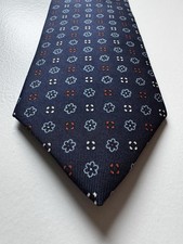 Drake's Navy Silk Tie With