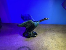 Blue Mountain Pottery Vintage Flying Canada Goose Figurine Blue Green Drip Glaze