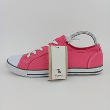 Tu Pink Low Top Canvas Pump Trainers Converse Style Size 7 (EUR40)