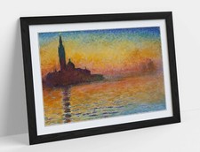 CLAUDE MONET, SAN GIORGIO MAGGIORE AT DUSK -ART FRAMED POSTER PICTURE PRINT
