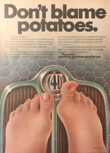 1974 potato board - potato, print