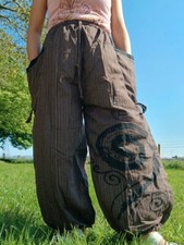Brown Harem Pants Wide Leg