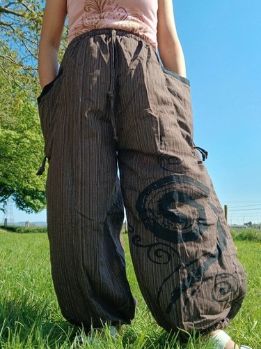 Brown harem pants wide - brown,