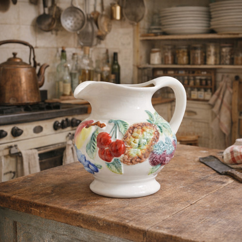 Vintage pitcher with embossed - pitcher,