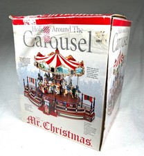 Vintage Mr Christmas Holiday Around the Carousel Music Decor WORKS 100% Complete